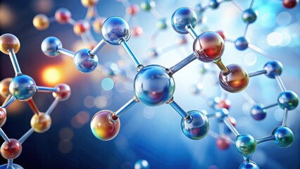 Intricate Molecular Structure A Colorful Representation of Atomic Bonds and Chemical Connections