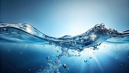 Aqua  A Serene Underwater Scene of Sparkling Waves and Bubbles