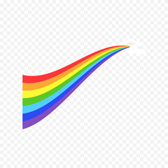 Hand drawn rainbow element. Boho rainbow hand drawn illustration