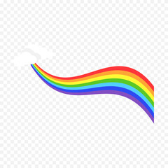 Hand drawn rainbow element. Boho rainbow hand drawn illustration