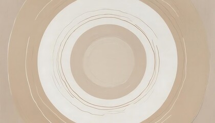 Fototapeta premium Abstract concentric circles in beige and off white tones