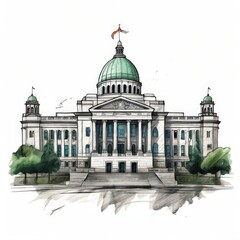 Obraz premium the AI Image Generator, Historic Government Building with Domed Roof
