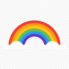 Hand drawn rainbow element. Boho rainbow hand drawn illustration