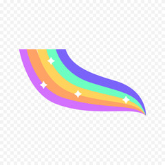 Hand drawn rainbow element. Boho rainbow hand drawn illustration