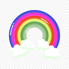 Hand drawn rainbow element. Boho rainbow hand drawn illustration