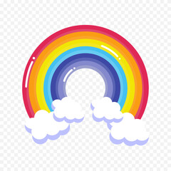 Hand drawn rainbow element. Boho rainbow hand drawn illustration