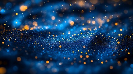 Obraz premium Abstract Blue and Gold Glitter Sparkle Background