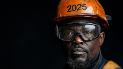 South African Leader Setting 2025 Mining Goals in Industrial Workspace