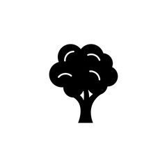 Broccoli vector flat black icon, simple trendy style illustration for web and app..eps