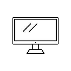 Computer monitor line icon.vector flat black simple trendy style illustration for web and app..eps