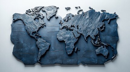 Obraz premium 3D wooden world map on white background. (1)