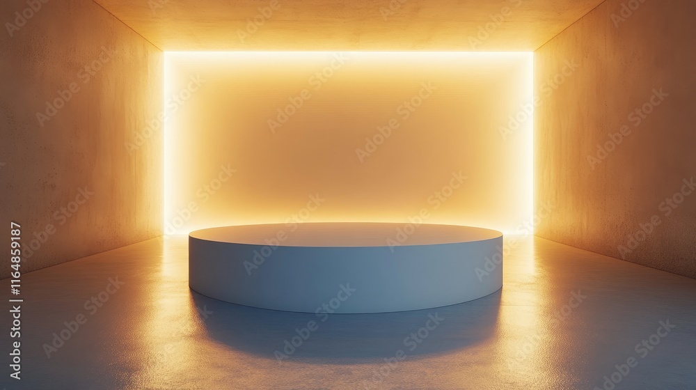 Aufkleber a clean, white podium illuminated in a modern studio room with white light, emphasizing simplicity a