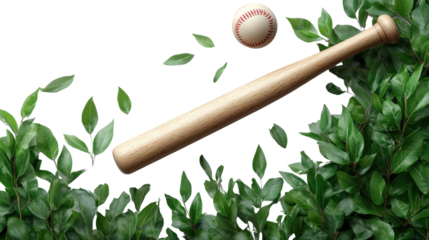 baseball bat and ball isolated on white background