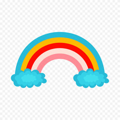 Hand drawn rainbow element. Boho rainbow hand drawn illustration