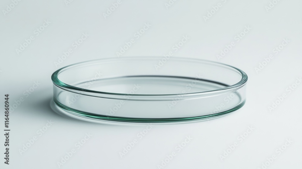 Aufkleber a detailed side profile of a glass petri dish with precise features, isolated on a clean white backg