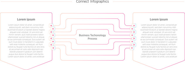 Colorful 2 step infographic template vector element, connecting Business technology process
