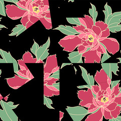Beautiful pattern with flowers and leaf.Floral vector illustration