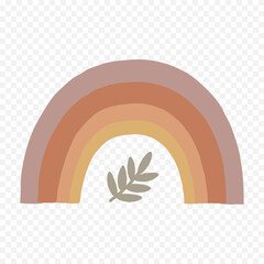 Hand drawn rainbow element. Boho rainbow hand drawn illustration