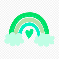 Hand drawn rainbow element. Boho rainbow hand drawn illustration