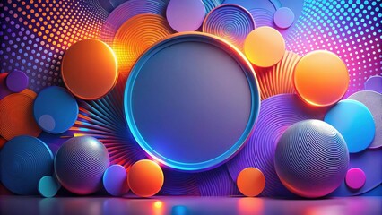 Abstract vibrant colorful circular design with central blank space for text or logo