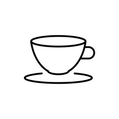 Teacup line icon, vector flat black simple trendy style illustration for web and app..eps