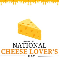 vector graphic of national cheese lover's day. January 20