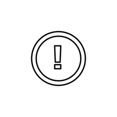 Warning sign outline icon. vector  Exclamation point linear illustration for web and app..eps