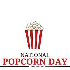 National Popcorn Day. Happy Popcorn Day background. Popcorn Day celebration. January 19. Vector illustration