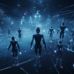 Fototapeta premium AI robot and digital world