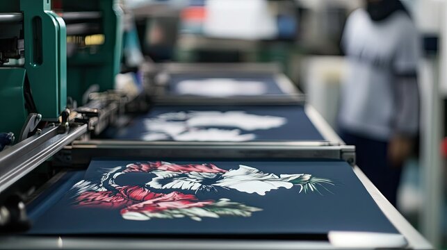 T-shirts being pressed with heat transfer machines, embedding unique designs onto the fabric with precision."