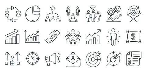  business symbols, line art