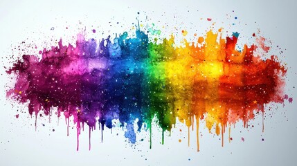 Fototapeta premium Colorful Abstract Splash of Watercolor with Multicolor Drips