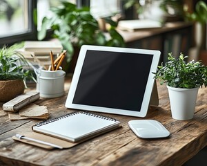 virtual classroom dynamics, Virtual Classroom with Technology and Greenery, Blur Background