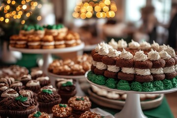 Enjoying Irish snacks and lively music at a festive gathering with delightful treats and a joyful atmosphere