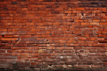 Obraz premium Weathered Old Red Brick Wall with Detailed Texture and Color Variations Ideal for Backgrounds and Design Projects