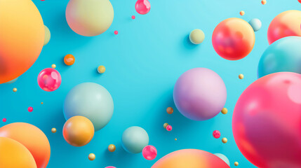 Vibrant Colorful Spheres Illustration on Blue Background for Abstract and Creative Design