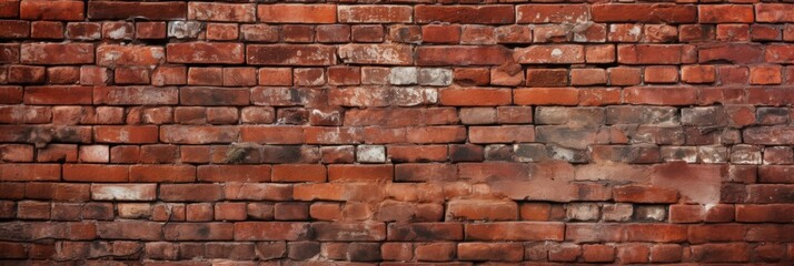 Fototapeta premium Old Red Brick Wall Texture with Distressed Appearance, Featuring Various Shades of Red and Brown, Ideal for Backgrounds and Design Projects