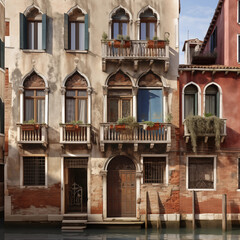 Obraz premium Old building windows pattern background