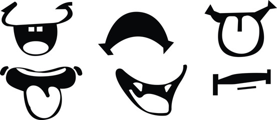 Happy, sad, and neutral  smiley set in black and white color vector illustration, Emoticons positive, neutral and negative, Rating smile for customer opinion, Happy, smiling silhouette set