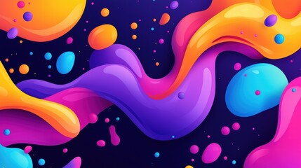 Vibrant abstract fluid shapes in bright colors
