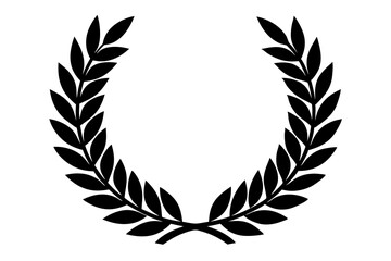 Laurel wreath isolated vector silhouette illustration on white background