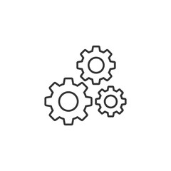 Gear line icon. Simple outline style. Two, three, technology, service, wheel concept. Vector illustration isolated. SVG
