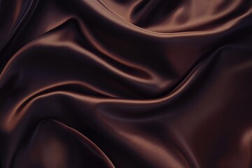 Obraz premium Luxurious brown silk fabric with elegant folds and smooth texture.