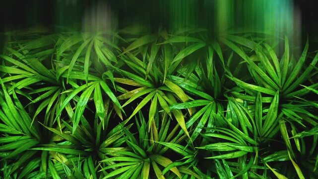 Camera shutter slide effect transition video. backdrop loop animation, Wet Tropical Garden Park Plantation Element grunge texture background 4K