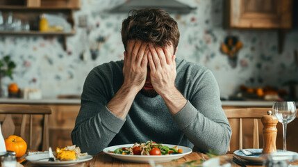 Eating Disorders, A close-up image of a person covering their face, conveying emotions of concealment or shyness. Ideal for themes related to identity or privacy.