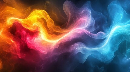 Fototapeta premium waves of energy merging into colorful forms. Generative AI