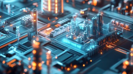 Obraz premium Futuristic future industry concept