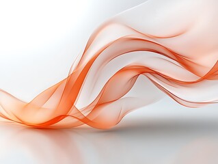 Naklejka premium Abstract Orange Waves Flowing Smoothly Across White Background