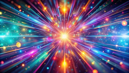 Naklejka premium Abstract Burst of Radiant Light and Color in a Cosmic Setting