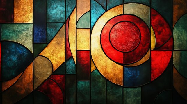 Art Deco style blending geometric precision with vibrant color. Generative AI
